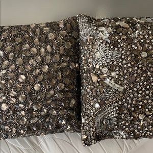 Donna Karan small beaded accent pillows